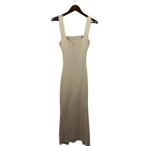 Women’s High Botany Medium Beige Knit Backless Bodycon Maxi Dress